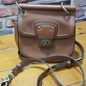 Coach small crossbody brown leather